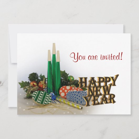 ニューイヤーイブパーティの招待状 招待状 (正面)