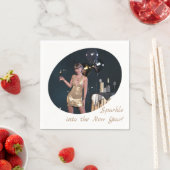 ニューイヤーイブパーティーの女の子のシークンドレス スタンダードカクテルナプキン (インサイチュ)