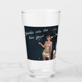 ニューイヤーイブパーティーの女の子のシークンドレス タンブラーグラス