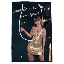 ニューイヤーイブパーティーの女の子のシークンドレス ミディアムペーパーバッグ