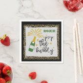 ニューイヤーイブパーティーザポップ・アートのバブルシャンパン スタンダードカクテルナプキン (インサイチュ)