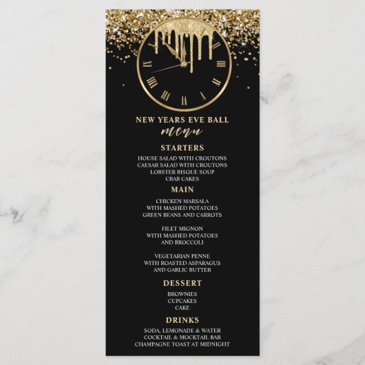 ニューイヤーイブパーティーディナーメニュー メニュー (正面)
