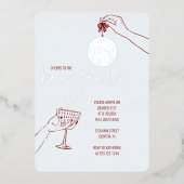 ニューイヤーイブパーティードードル 箔招待状 (正面)