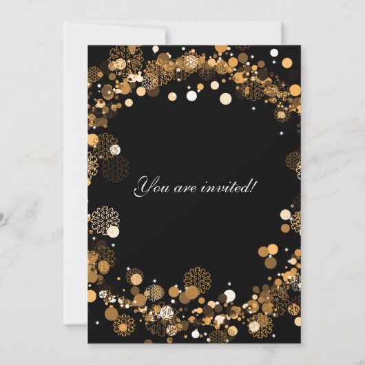 ニューイヤーイブパーティーフェスティバルリース金ゴールド 招待状 (裏面)