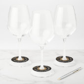 ニューイヤーイブパーティーブラック金ゴールド大理石ライト ワイングラスタグ (セット)