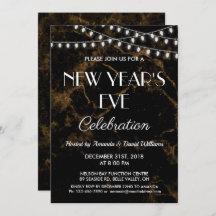 ニューイヤーイブパーティーライトブラックマーブル金ゴールド