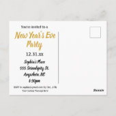 ニューイヤーイブパーティーヴィンテージアールデコ招待状 ポストカード (裏面)