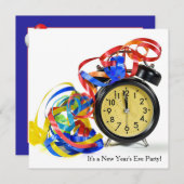 ニューイヤーイブパーティー時計 招待状 (正面/裏面)