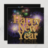 ニューイヤーイブパーティー花火招待状 招待状 (正面/裏面)