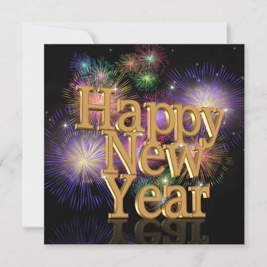 ニューイヤーイブパーティー花火招待状 招待状 (正面)