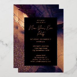 ニューイヤーイブパーティー Nyte Glow 箔招待状