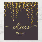 ニューイヤーイブ応援とストリーマーワインラベル ワインラベル (シングルラベル)