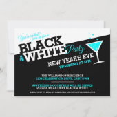 ニューイヤーイブ白黒パーティの招待状 招待状 (正面)