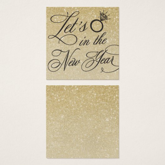 ニューイヤーイブ結婚式招待状名プレートカード (正面&裏面)