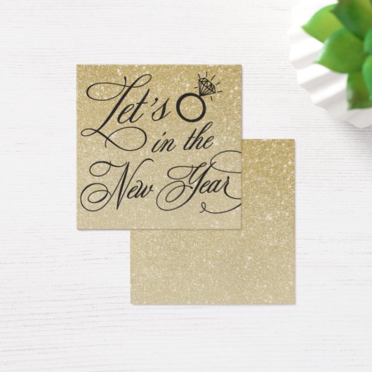 ニューイヤーイブ結婚式招待状名プレートカード (デスク)