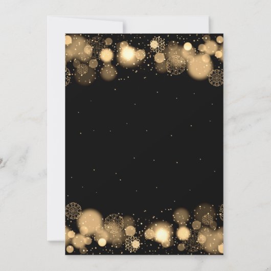 ニューイヤーイブ金ゴールドブラックウィンター疑問に思レッドボウ 招待状 (裏面)