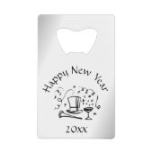 ニューイヤーイブ・シルバーデイテッド クレジットカード栓抜き (正面)