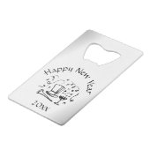 ニューイヤーイブ・シルバーデイテッド クレジットカード栓抜き (正面アングル)