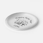 ニューイヤーイブ・シルバーデイテッド ペーパープレート (アングル)