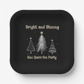 ニューイヤーイブ、ブライト&ホリデー輝くパーティー ペーパープレート (正面)