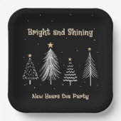 ニューイヤーイブ、ブライト&ホリデー輝くパーティー ペーパープレート (正面)