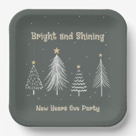ニューイヤーイブ、ブライト&ホリデー輝くパーティー ペーパープレート