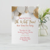 ニューイヤーイブ、金ゴールド&ホワイトパーティの招待状 招待状 (スタンド正面)