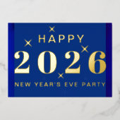 ニューイヤーエブホリデイパーティホイル招待状 箔招待状 (正面)