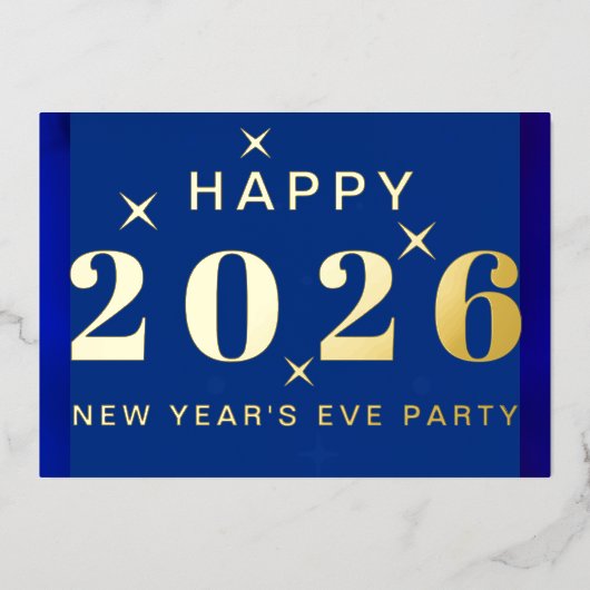 ニューイヤーエブホリデイパーティホイル招待状 箔招待状 (正面)