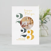 ニューイヤーエンゲージメントフォトゴールド 箔シーズンカード (立ち正面)