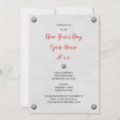 ニューイヤーオープンハウスグリーンシルバースターの装飾 招待状 (裏面)