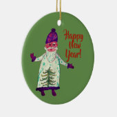 ニューイヤーカスタムサンタクロースサークルオーナメント セラミックオーナメント (右)