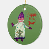 ニューイヤーカスタムサンタクロースサークルオーナメント セラミックオーナメント (左)