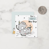 ニューイヤーキャッツ ノートカード (正面/裏面インサイチュ)