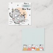 ニューイヤーキャッツ ノートカード (正面/裏面)
