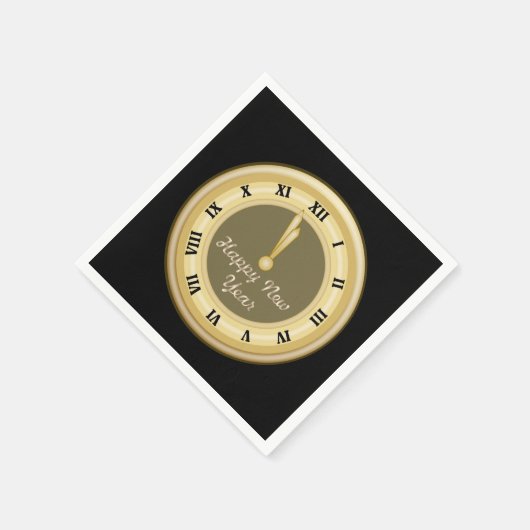ニューイヤークロックホリデイ紙ナプキンス スタンダードカクテルナプキン (角)