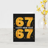 ニューイヤーシックスセブン 6 7 ミーム 面白い あけましておめでとう6 カード (黄色い花)