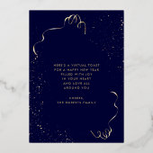 ニューイヤーシャンパングラスネイビーフォイルホリデーカード 箔シーズンカード (裏面)