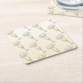 ニューイヤーシャンパングラス スクエアペーパーコースター (アングル)