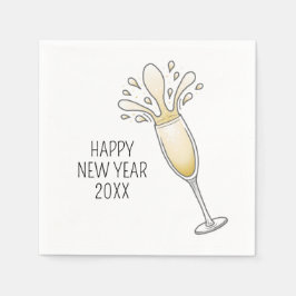 ニューイヤーシャンパングラス スタンダードカクテルナプキン