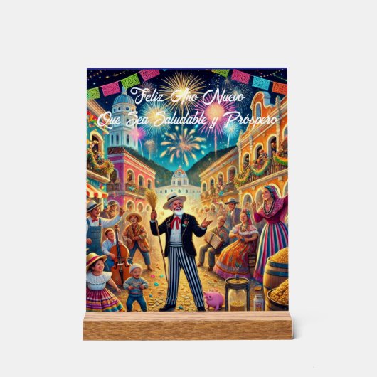 ニューイヤーズイブお祝いエルアーノビエホ アクリルサイン (正面)