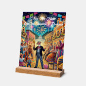 ニューイヤーズイブお祝いエルアーノビエホ アクリルサイン (傾斜)