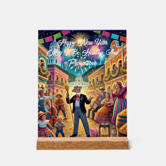 ニューイヤーズイブお祝いエルアーノビエホ アクリルサイン (正面)