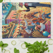 ニューイヤーズイブお祝いエルアーノビエホ キッチンタオル (折り畳み)