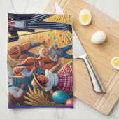 ニューイヤーズイブお祝いエルアーノビエホ キッチンタオル (四つ折り)