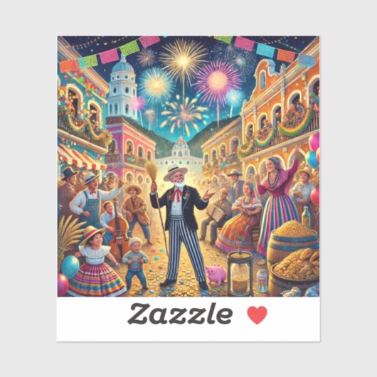 ニューイヤーズイブお祝いエルアーノビエホ シール (シート)