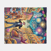 ニューイヤーズイブお祝いエルアーノビエホ フリースブランケット (正面(横))