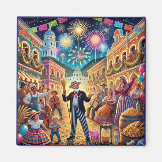 ニューイヤーズイブお祝いエルアーノビエホ マグネット (正面)