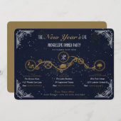 ニューイヤーズイブのプログレッシブ・ディナー・パーティー 招待状 (正面/裏面)