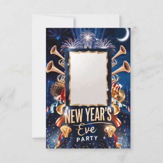 ニューイヤーズイブの招待状テンプレート 招待状 (正面)